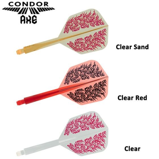 Plumes Darts Condor Axe Shape Clear Logo M 27.5mm - Lot De 3