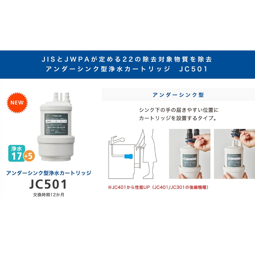 TOCLAS JC501 浄水器カートリッジ PFOS・PFOA除去対応 【公式通販】