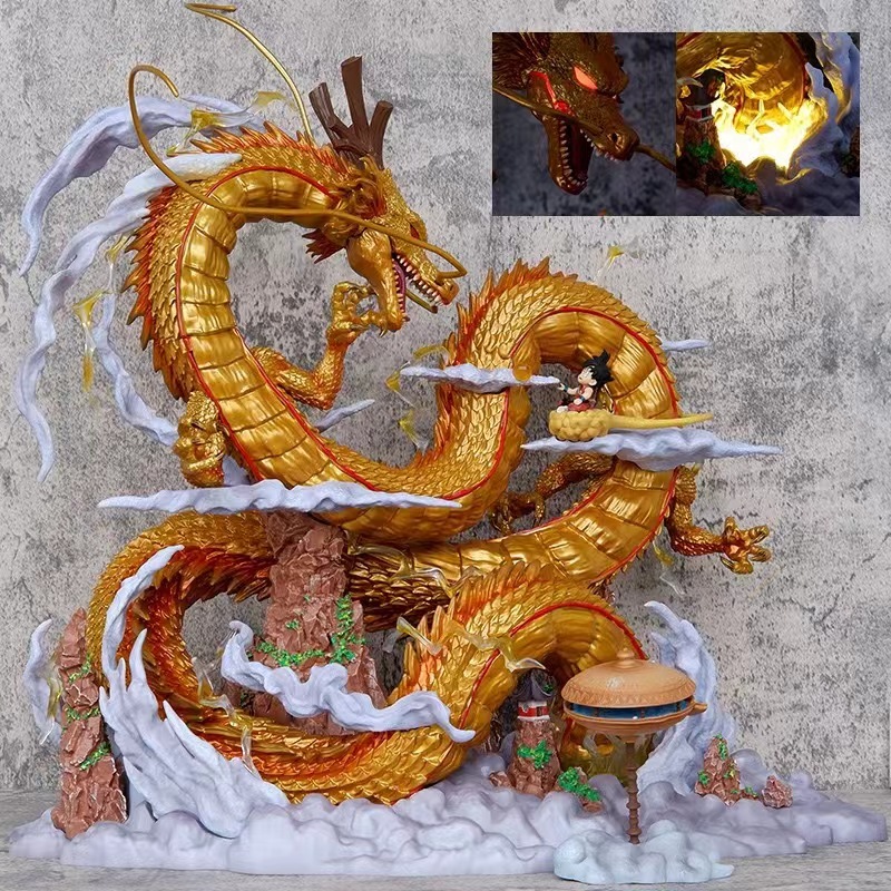 神龍與悟空??七龍珠公仔神龍公仔孫悟空燈座發光正版公仔意象化 神龍與悟空??七龍珠公仔神龍公仔孫悟空燈座發光正版公仔意象化
