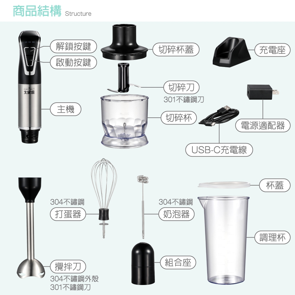 ✨超取最多可1台✨銷售NO.1☝️大家源TCY-651201 無線充電攪拌棒