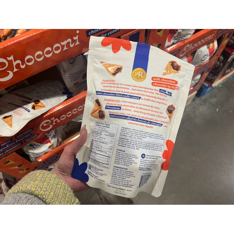 下單當天寄出‼️ Chocconi 迷你牛奶巧克力威化甜筒 華夫餅乾 397g 約66入 冰過更好吃 加拿大購入🇨🇦 | 蝦皮購物
