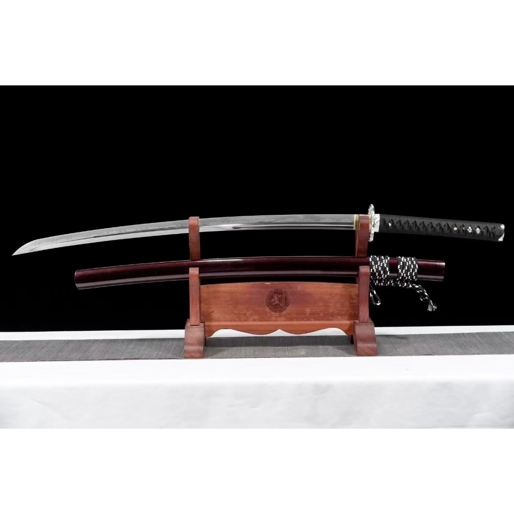 【廠家直銷】26寸T10小烏丸燒刃三色研磨《暗梅打刀》日本刀 武士刀 居合刀 Katana 打刀 日式指揮刀 太刀未開刃 | 蝦皮購物