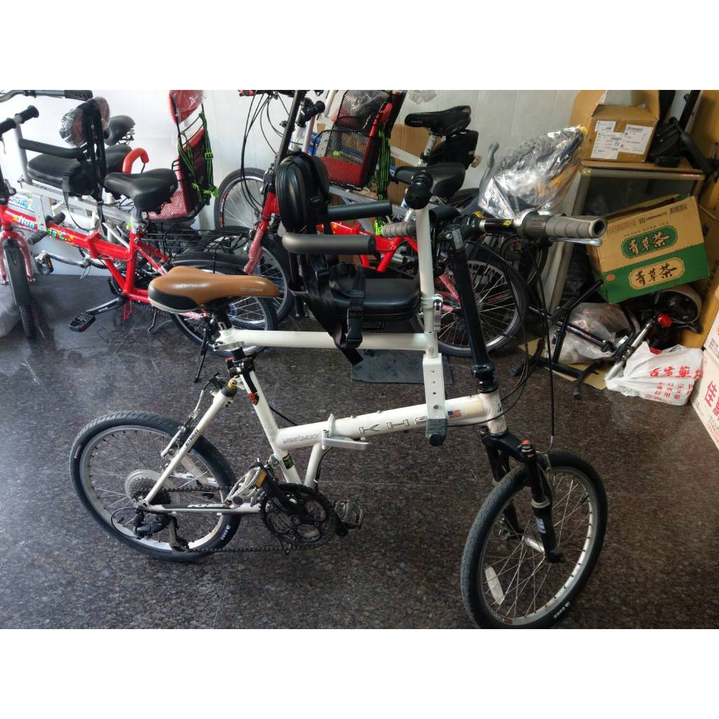 KHS 功學社 F20 T2 T3 JJ A2 FD16 F20A-H7摺疊車 腳踏車兒童座椅自行車安全座椅 裝好樣子 | 蝦皮購物