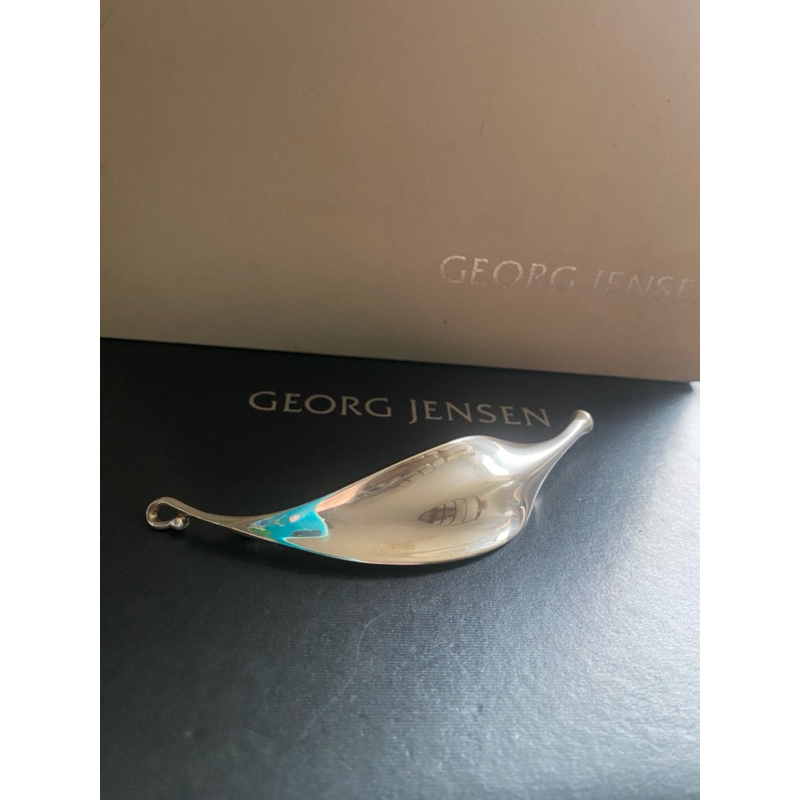 Georg Jensen喬治傑生GJ#391 丹麥製朵蘭Toruń 羽葉胸針| 蝦皮購物
