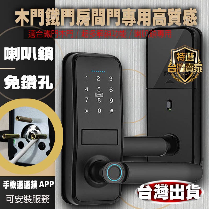 t台灣現貨 現貨 智能門把 密碼鎖 室內球形鎖替換 電子鎖水準鎖 指紋鎖 木門家用公寓出租房鎖 房門水平鎖 塗鴉鎖 防盜 | 蝦皮購物