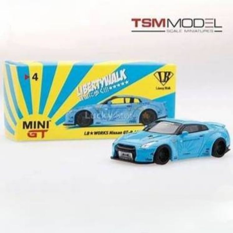 MINI GT 4 全新未拆封 LB*WORKS 寬體 Nissan GT-R R35 淺藍色黑框塗裝 附膠盒 | 蝦皮購物