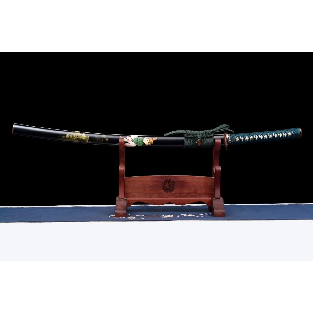 ⭐️日本武士刀⭐️ katana 居合刀 武士肋差 日本太刀 烏茲鋼燒刃三色研武士刀《荷塘月色》鎮宅擺件 收藏送禮未開刃 | 蝦皮購物