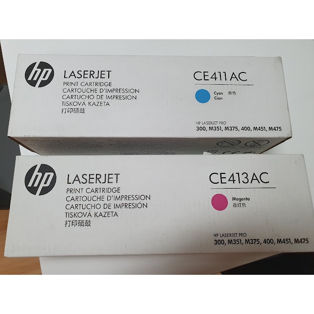 HP CE411AC 藍色/413AC 紅色 原廠高容量碳粉匣2個合售，買一送一。 | 蝦皮購物