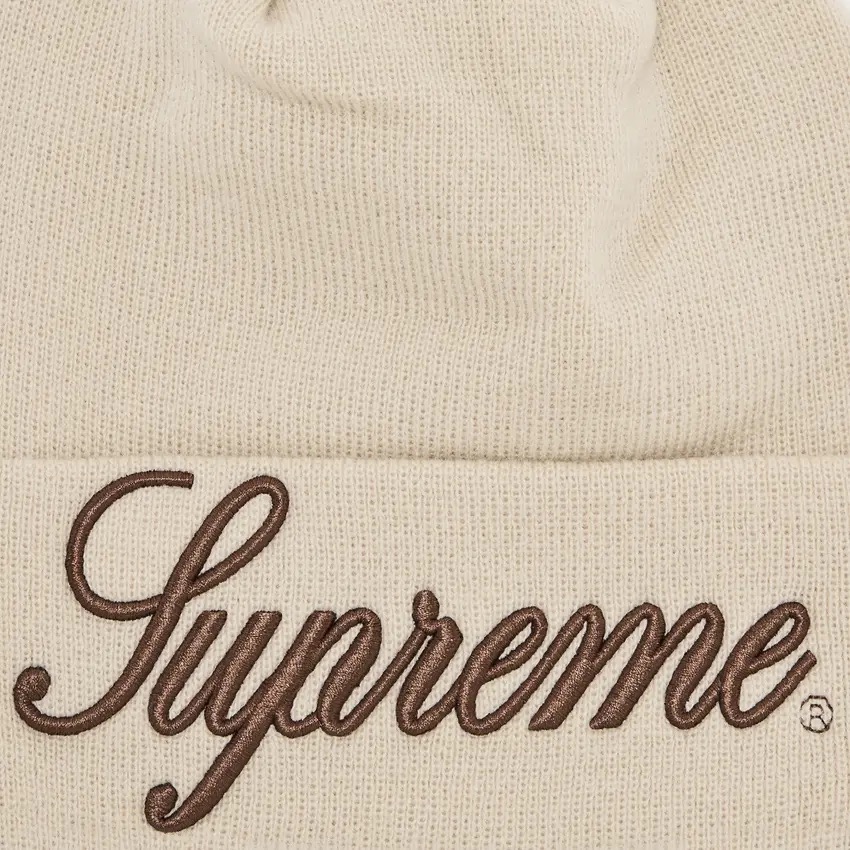 Supreme New Era Script Beanie Natural - FW24 - TW
