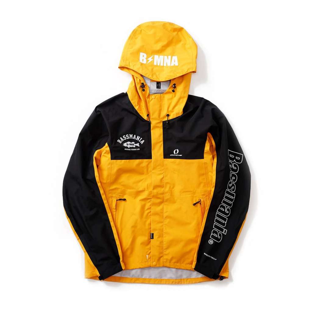 Bassmania BREATHTECH®３LAYERレイン上下セット サイズL ロゴパターンBREATHTECH®3LAYERレインジャケット［BEG/BLK