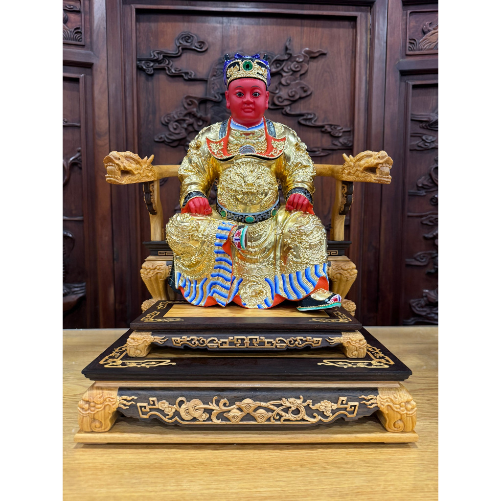 1尺 廣澤尊王 離身 拖椅 神尊 安金 彩繪 化色 檜木 黑檀入檜木 茄苳入 如意椅 龍椅 | 蝦皮購物