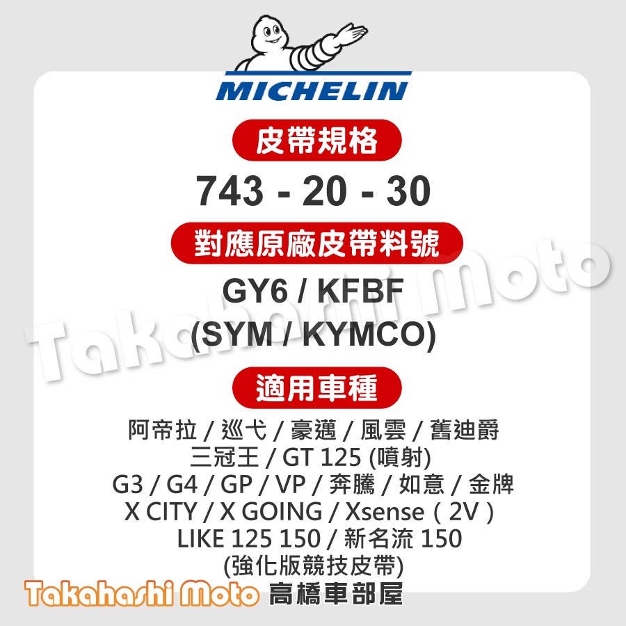 米其林大廠】 GP125 GP GY6 GT125 皮帶KFBF 皮帶傳動皮帶LIKE 新名流Xsense | 蝦皮購物