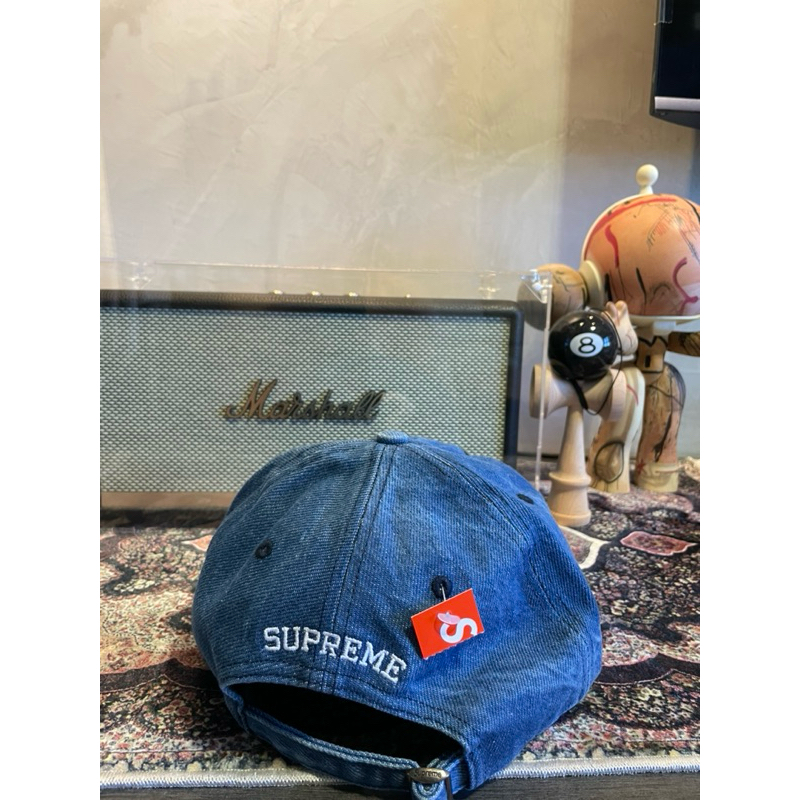 Supreme 24FW Pigment S Logo 6 Panel 水洗六分割牛仔藍帽子