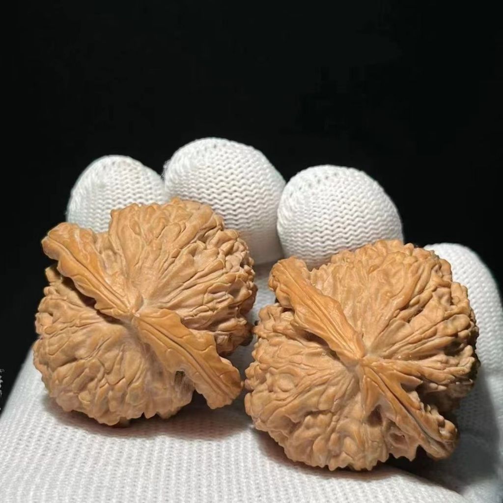 無問珠寶】文玩核桃磨盤三角白獅頭核桃盤玩手把件男女通用盤玩核桃盤