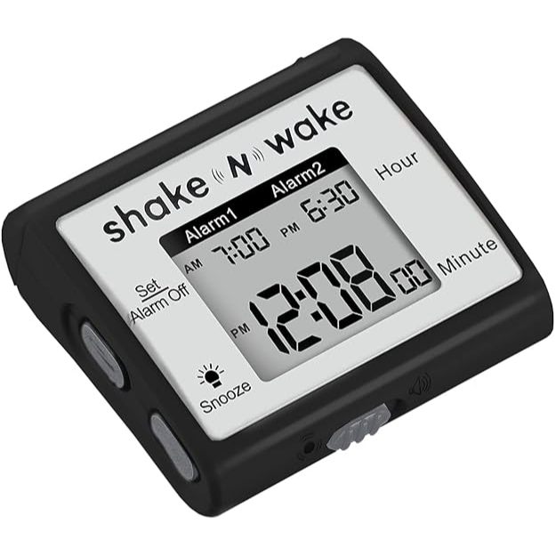 腕表型可隨身攜帶, 不會吵醒他人《台北快貨》美國原裝Shake N Wake震動型靜音鬧鐘(提醒器)