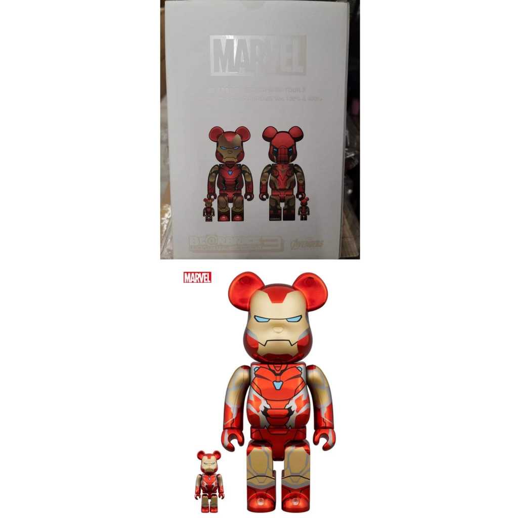 BE@RBRICK IRON MAN MARK85 CHROME Ver. 100％ & 400％ 鋼鐵人馬克85
