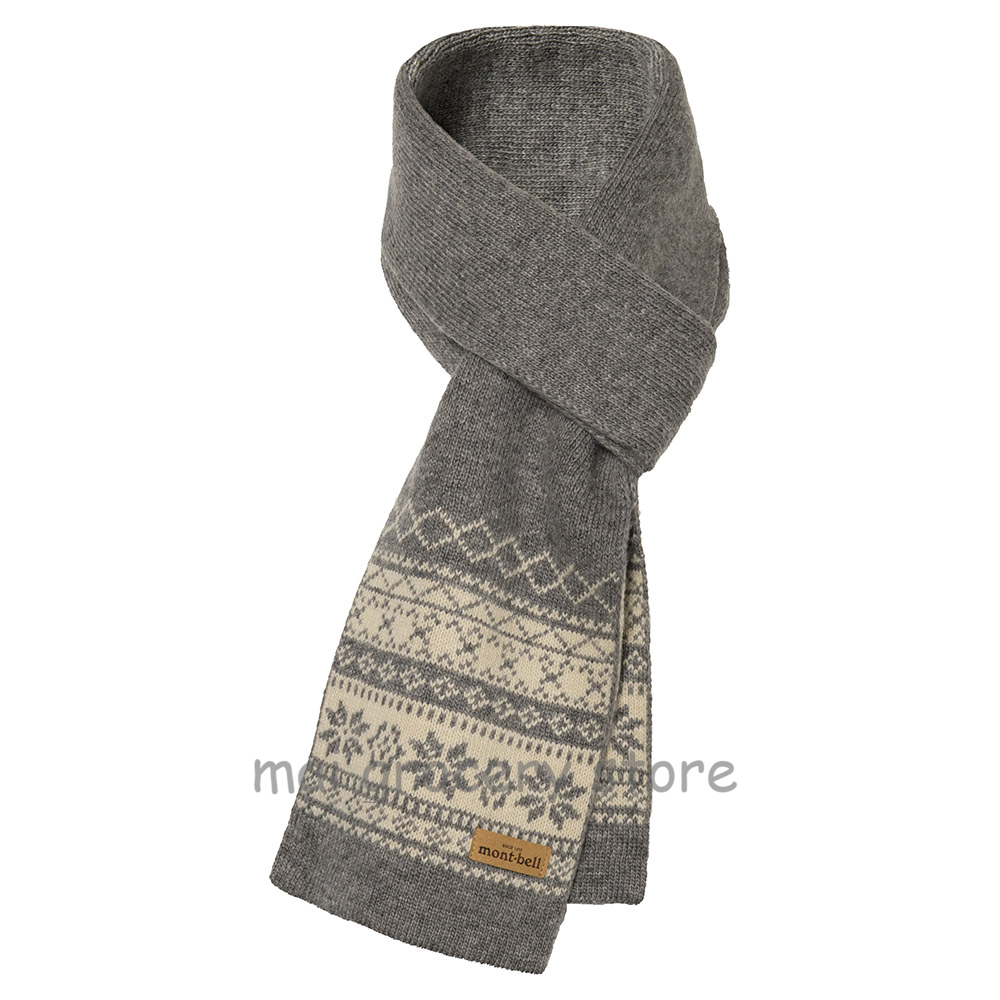 ::日本代購:: Mont-bell Knit Muffler #1 圖騰 羊毛 圍巾 保暖 圍脖 #1118645 | 蝦皮購物