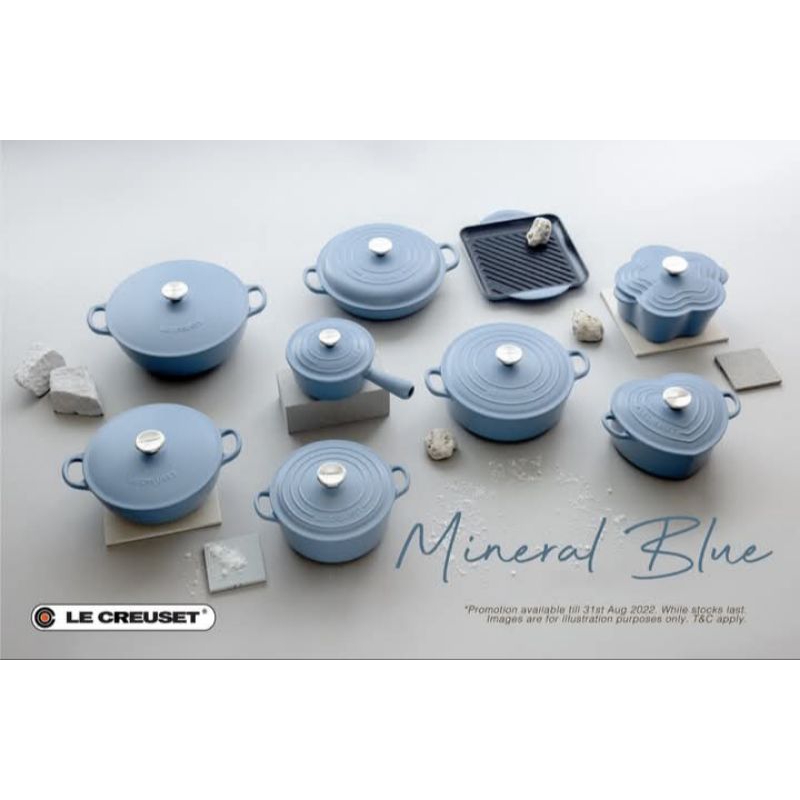 花鍋現貨抵台免運Le Creuset 20cm/礦石藍/愛心鍋/山茶花鍋/藍/烘焙