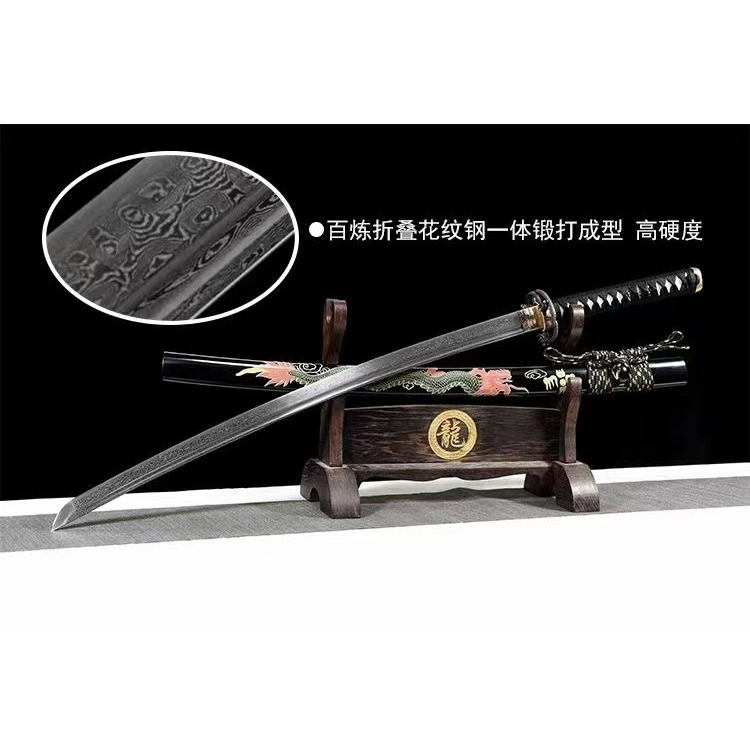 【廠家直銷】花紋鋼《武士打刀-赤焰龍侍》武士刀 日本刀 肋差 居合刀 Katana 打刀 武士刃 日式刀 太刀 未開刃 | 蝦皮購物
