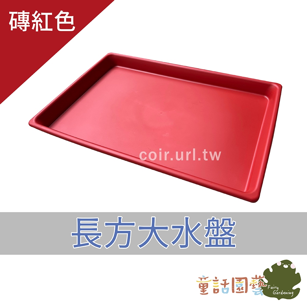 花園夢想家】長方大水盤69x46cm（忠興）黑棕色磚紅色可放入24孔端盤(3