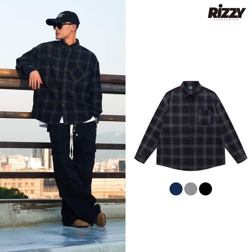 『Rizzy』復古美式格紋磨毛長袖襯衫 格紋襯衫 磨毛 長袖襯衫 | 蝦皮購物