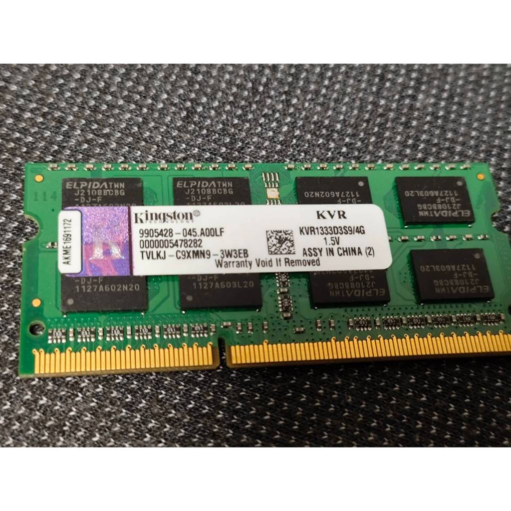 金士頓Kingston KVR1333D3S9/4G DDR3 1333 4GB 4G 筆電用/終身保 | 蝦皮購物