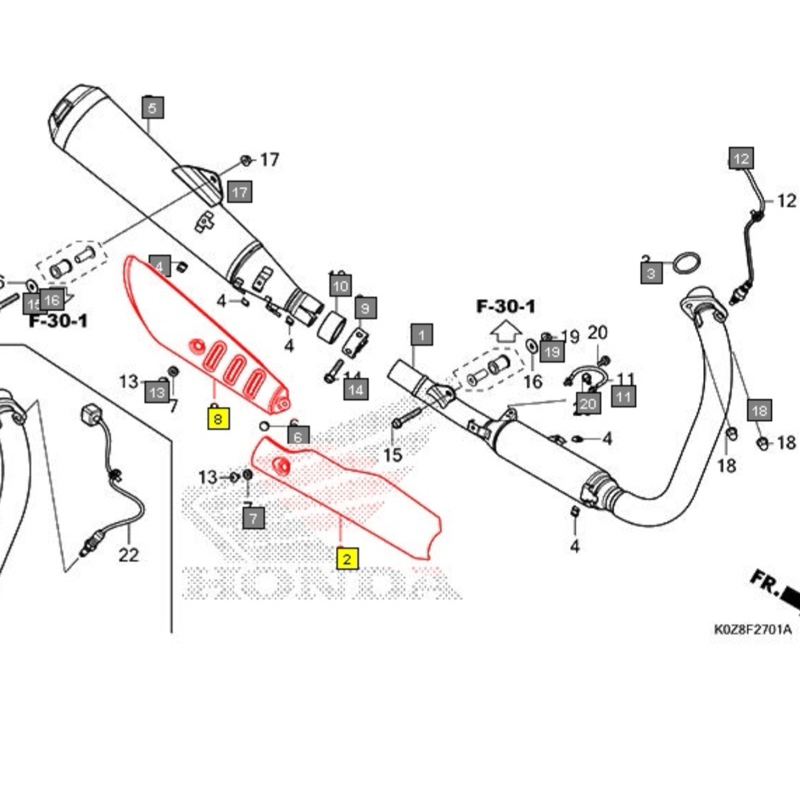 CB350 RS 排氣管 防燙蓋 另有黑色 18155 18355-K0Z-920 | 蝦皮購物