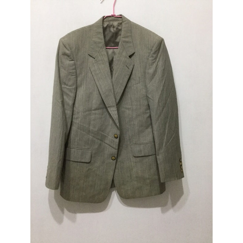 Michel Rene 細條紋100%羊毛外套 | 蝦皮購物