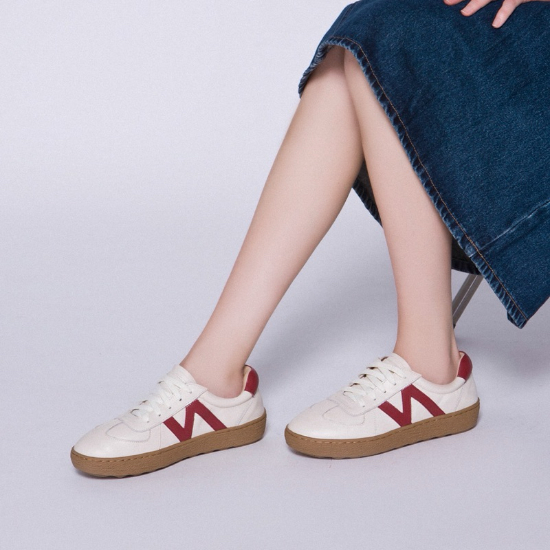 FAIRLADY 【新品】軟實力153 vintage 時髦撞色N字免綁帶焦糖厚底休閒鞋