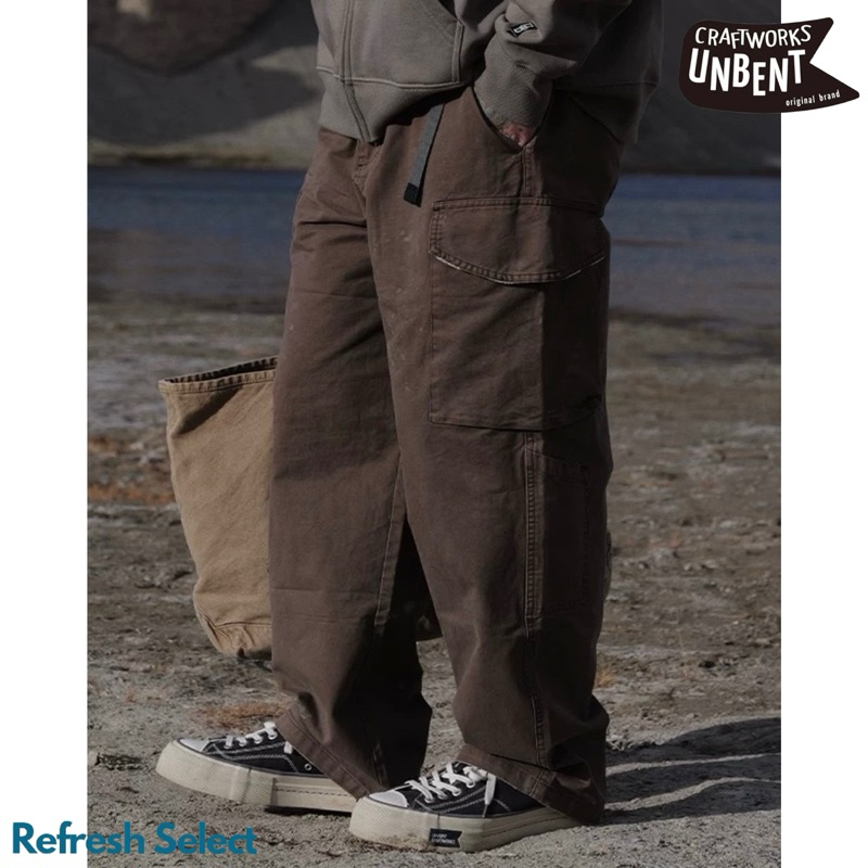 【Refresh】⛰️UNBENT 24AW Washed Work Pants 潑漆 水洗 工裝 長褲 | 蝦皮購物