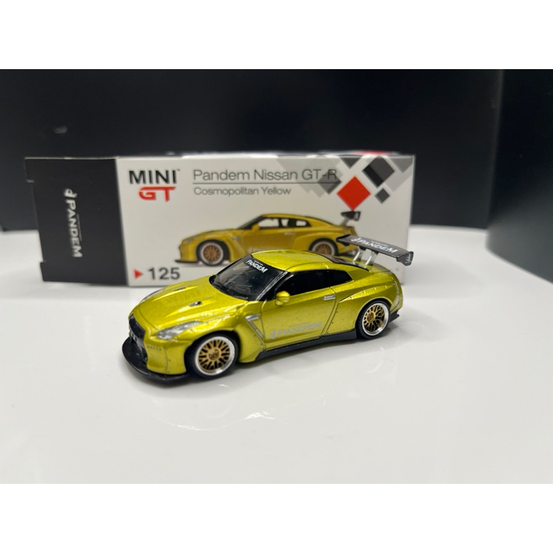MINI GT 125 Nissan GT-R R35 GT Wing Cosmopolitan Yellow 右駕 | 蝦皮購物