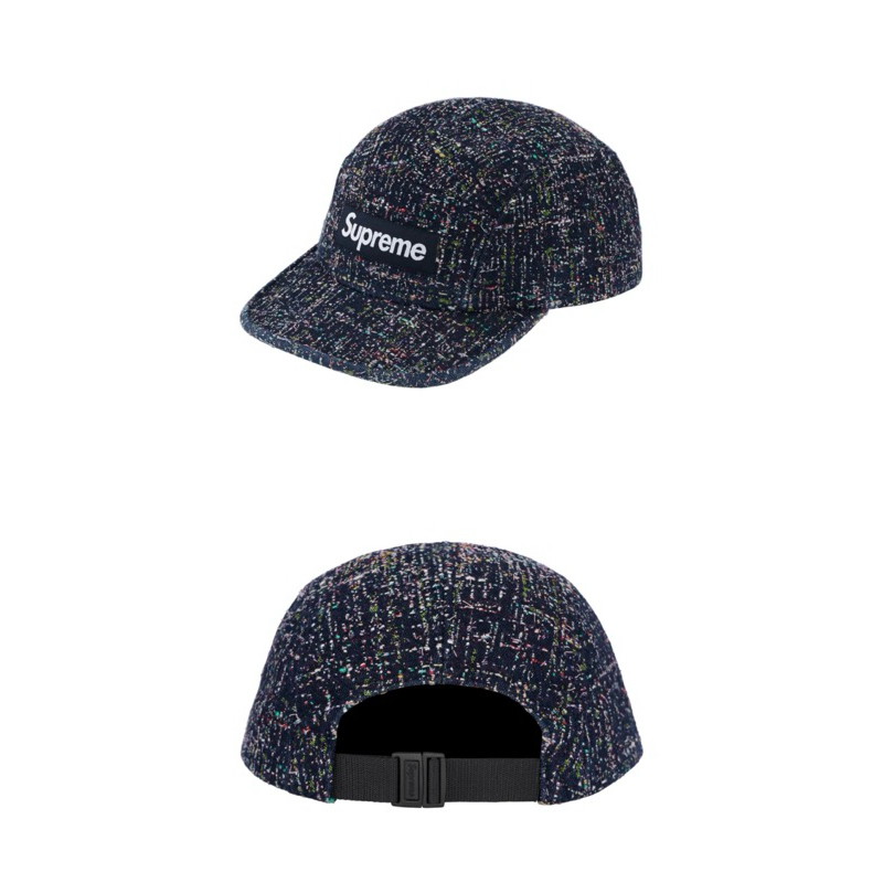 鞋術」SUPREME FW24 Denim Bouclé Camp Cap 丹寧五分割帽小香風| 蝦皮購物
