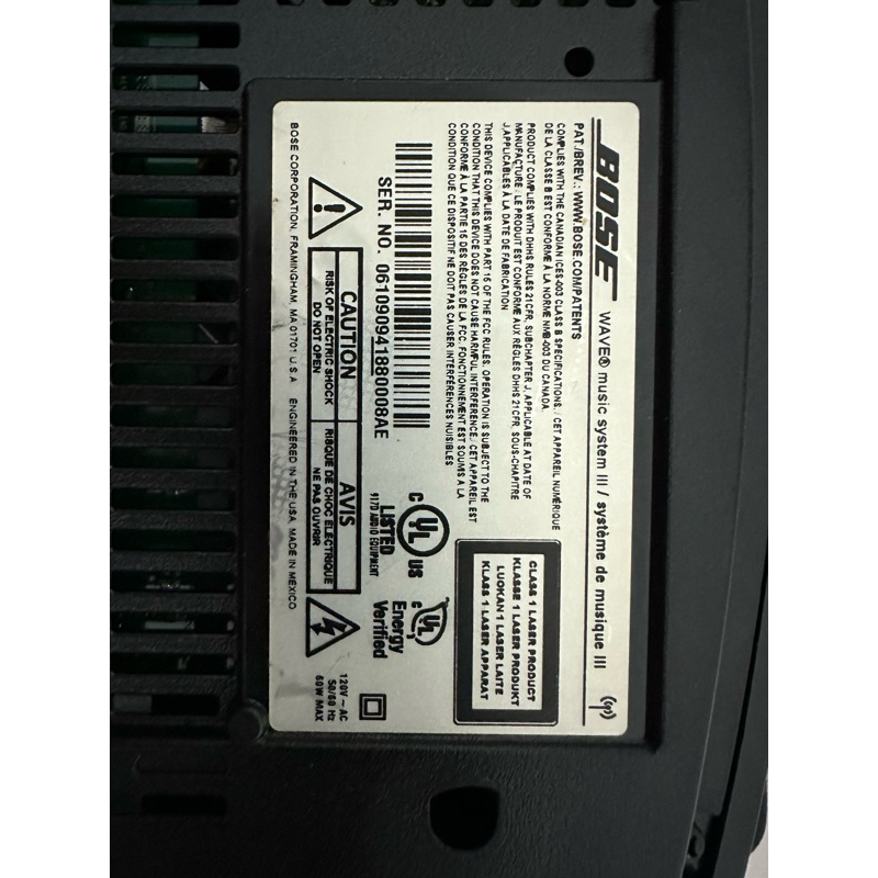 全機功能正常 Bose wave music system iii 收音機/CD/鬧鐘 全新遙控器