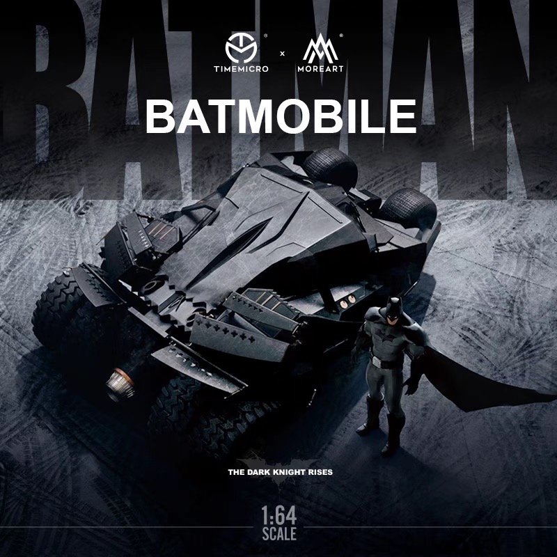 TIMEMICRO × MOREART THE DARK KNIGHT Time Micro x MoreArt 1:64 The Dark Knight Batmobile with Batman