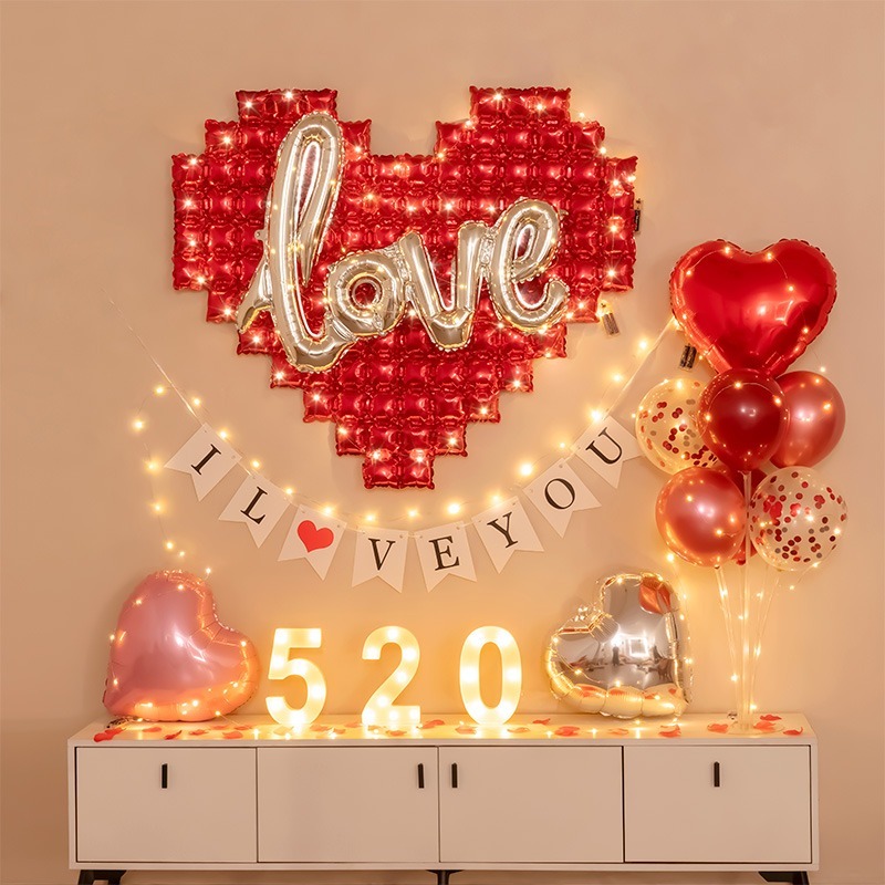 現貨 日日囍∞LOVE氣球 情人節 告白布置 愛心氣球 鋁膜氣球 求婚道具 婚禮布置 婚房布置 喜床 婚房 派對裝飾 | 蝦皮購物