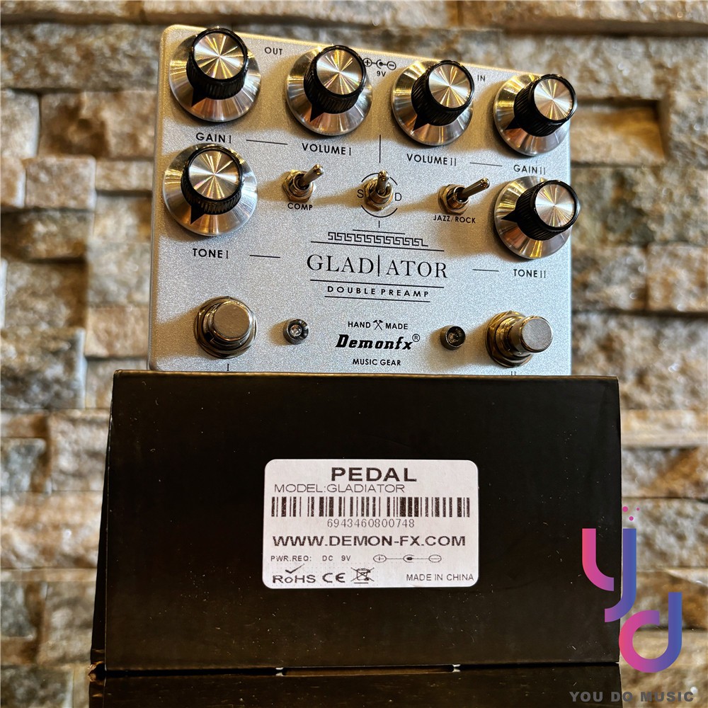 極致絲滑的破音』贈變壓器Demonfx GLADIATOR DOUBLE PREAMP 電吉他雙軌
