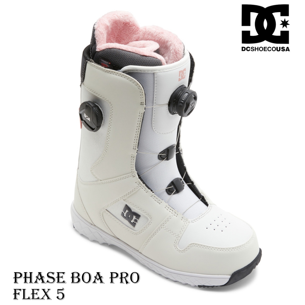board Boots BOA レディース / 女生單板滑雪鞋 王子滑雪|DC SHOES|2425 Phase Boa Pro 女單板雪鞋/雙BOA/Flex 5/白WNB