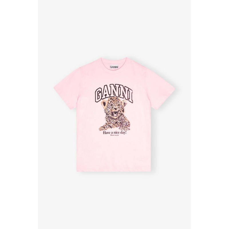 現貨+預購3色］Ganni 新品經典可愛豹tee/上衣小豹T恤熱賣補貨百搭T恤網