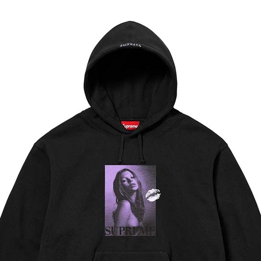 Supreme KATE MOSS HOODED SWEATSHIRT 帽踢黑色SUP-497 [台灣 Supreme KATE MOSS HOODED SWEATSHIRT 帽踢黑色SUP-497 [台灣