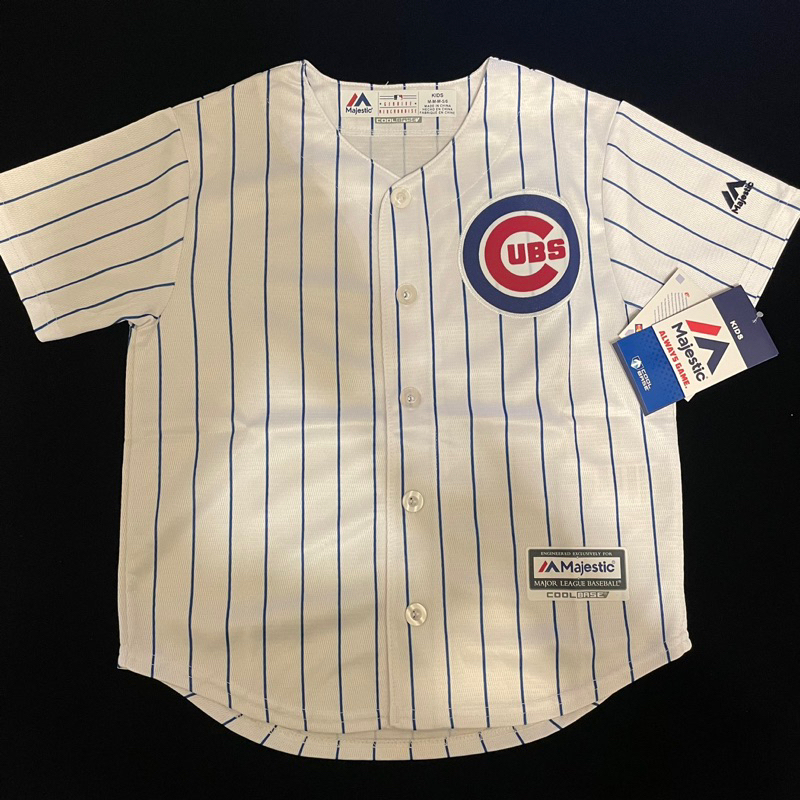 Majestic MLB 美國職棒大聯盟芝加哥小熊條紋白/客場藍兒童.少年 Majestic MLB 美國職棒大聯盟芝加哥小熊條紋白/客場藍兒童.少年