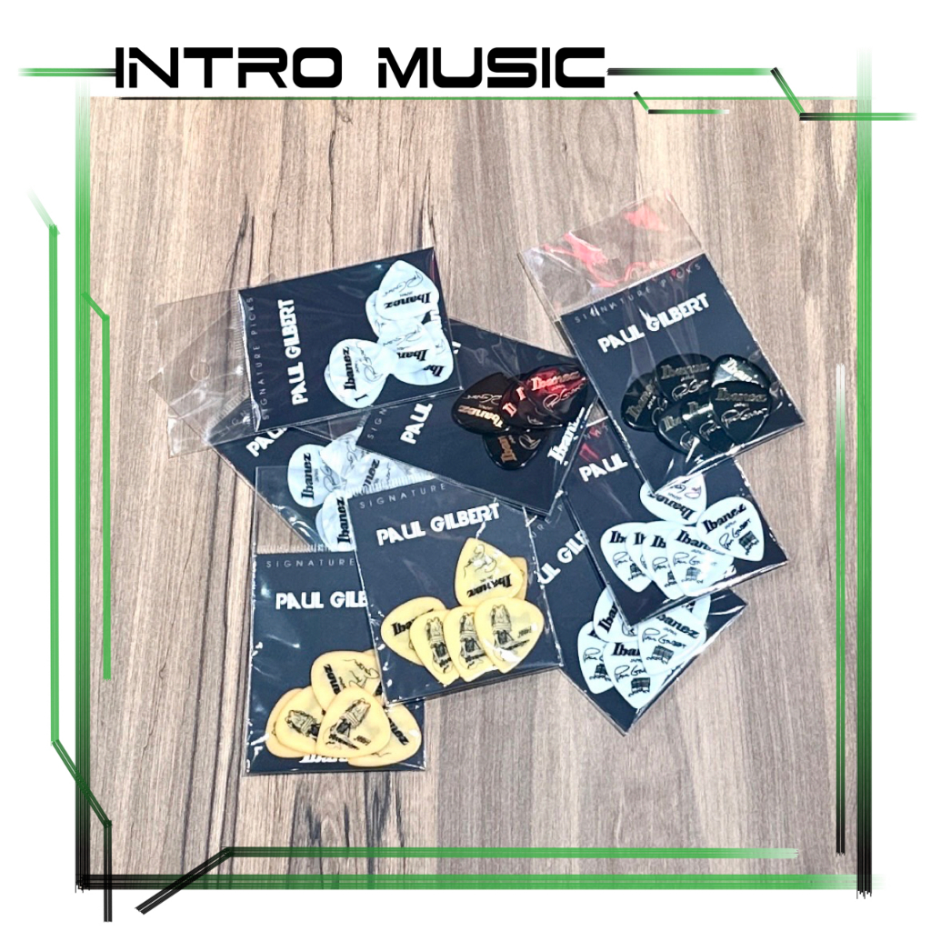 INTRO MUSIC || Ibanez Paul Gilbert B1000PG 1.0mm 6片組掛卡包 Pick | 蝦皮購物