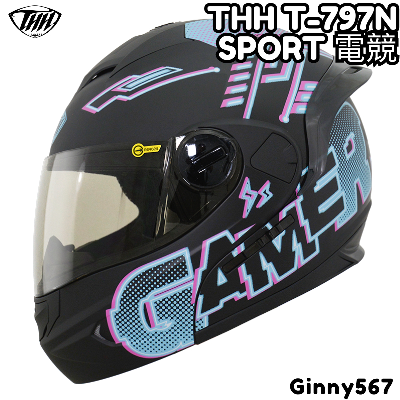 🚚免運 原廠全新🔥ginny🔥【thh T797n Sport 電競】797n 彩繪款 全罩式 可掀式 安全帽 內墨片 蝦皮購物 