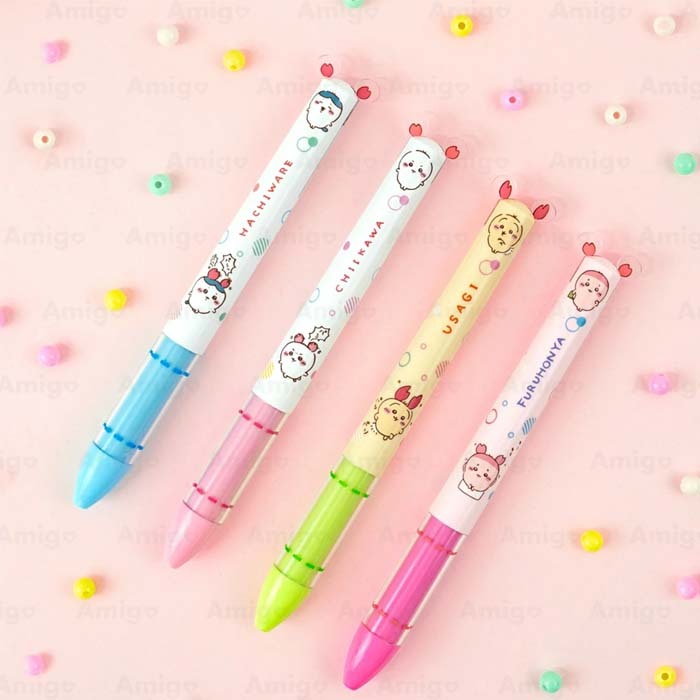 阿米購日本Funbox 吉伊卡哇雙色筆0.7mm 黑色紅色文具小八貓