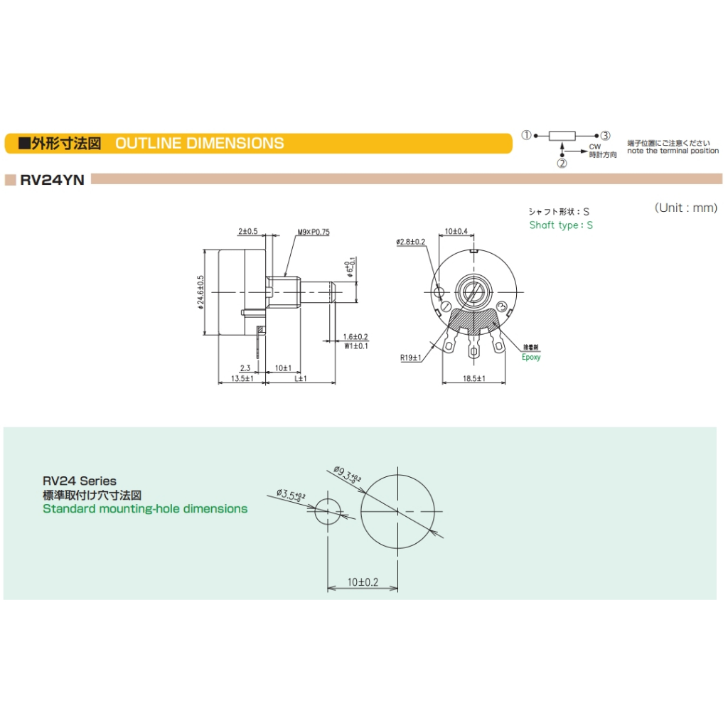 日本 可變電阻 0.25W RV24YN B103 B202 B203 2KΩ 10KΩ 20KΩ (訂單滿百出貨) | 蝦皮購物