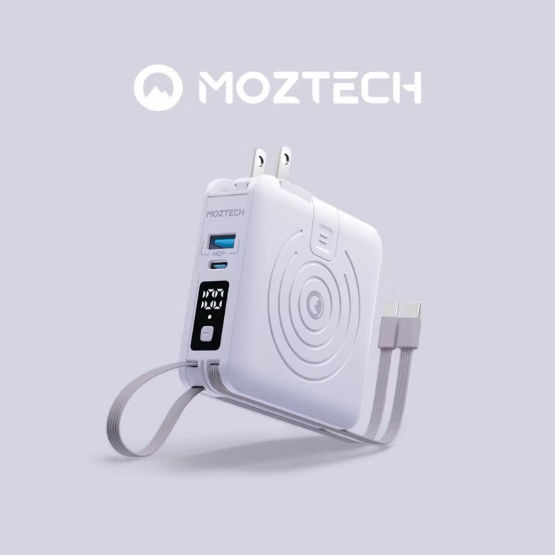 萬能充PRO 】下單領蝦幣300 ！MOZTECH 自帶線行動電源五合一行動電源無線充電器墨子科技| 蝦皮購物