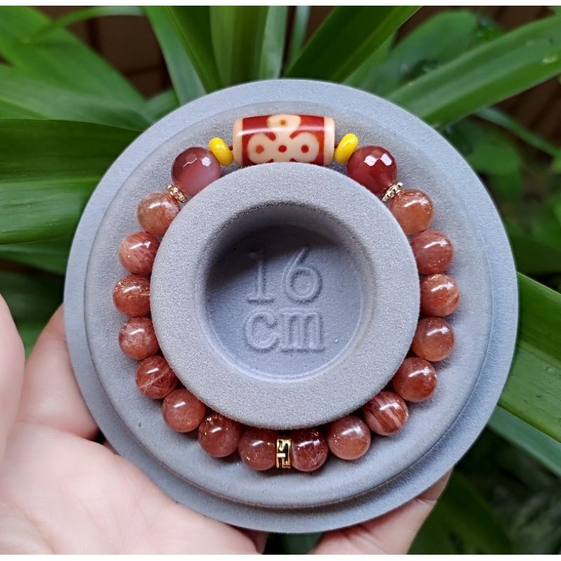 閃電五眼天珠（10~13mm）+金太陽/綠沁/閃五/瑪瑙設計款手珠串🐒+