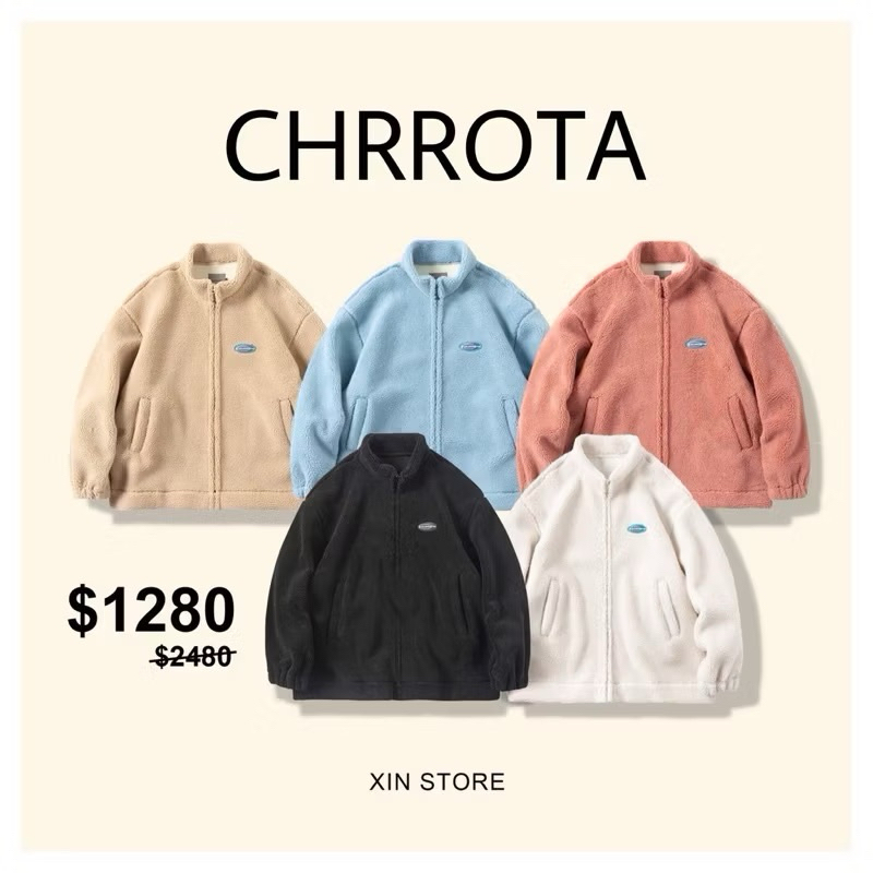 CHRROTA 羊羔毛外套 黑色 | 蝦皮購物