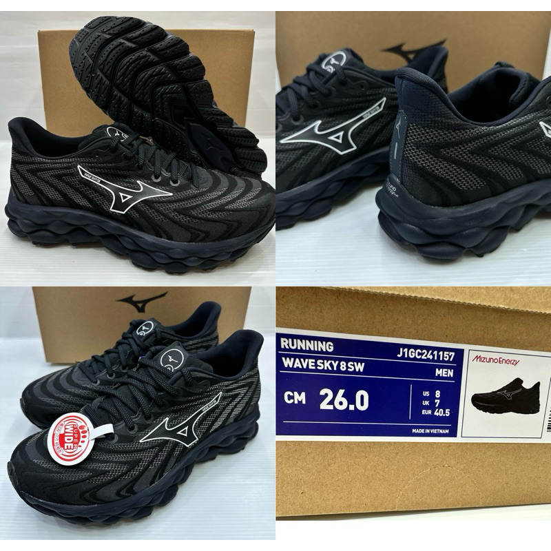 現貨Mizuno美津濃Wave Sky 8白沙屯媽祖男慢跑鞋寬楦J1GC241102