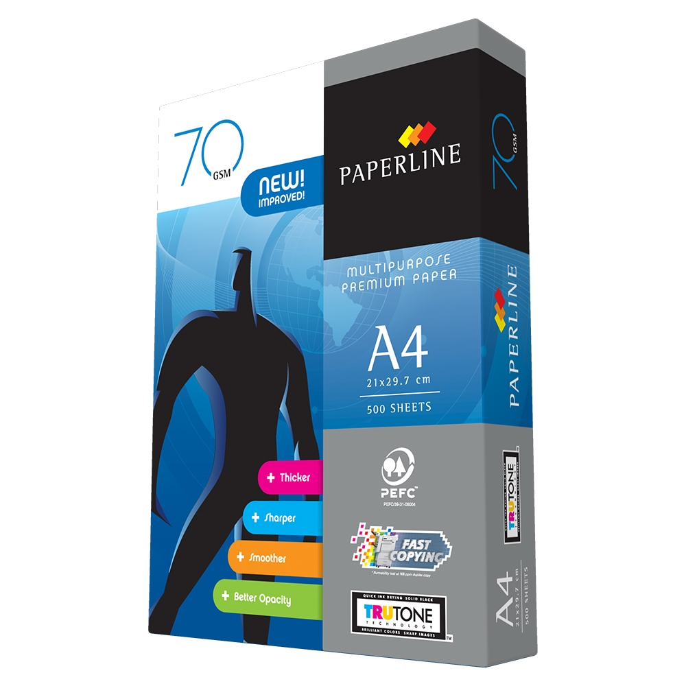 PAPERLINE金牌 70磅 70P 多功能 A4 影印紙 50包 /組 地球藍 NEW IMPROVED | 蝦皮購物