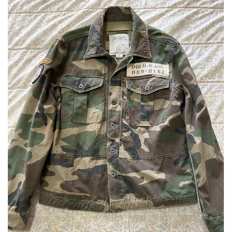 Vintage 古著 Polo Jeans Ralph Lauren 迷彩 軍裝 刺繡 布章 m65 野戰外套 夾克 | 蝦皮購物